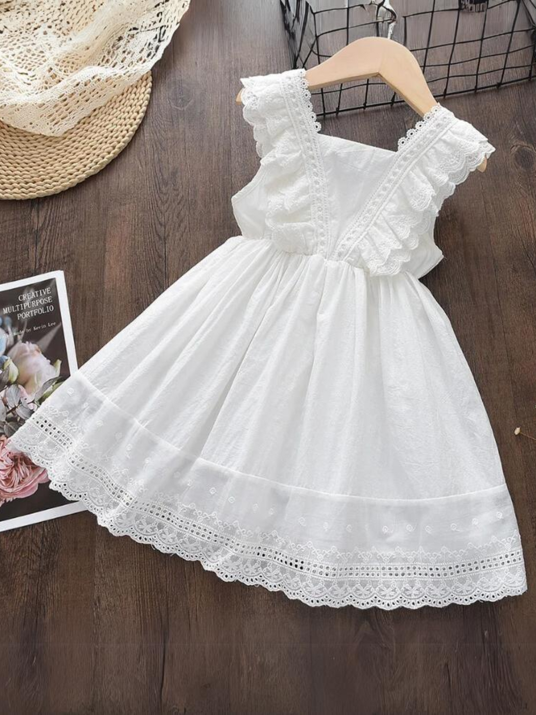 Little White Eyelet Dress White / 7Y Little White Eyelet Dress White / 7Y