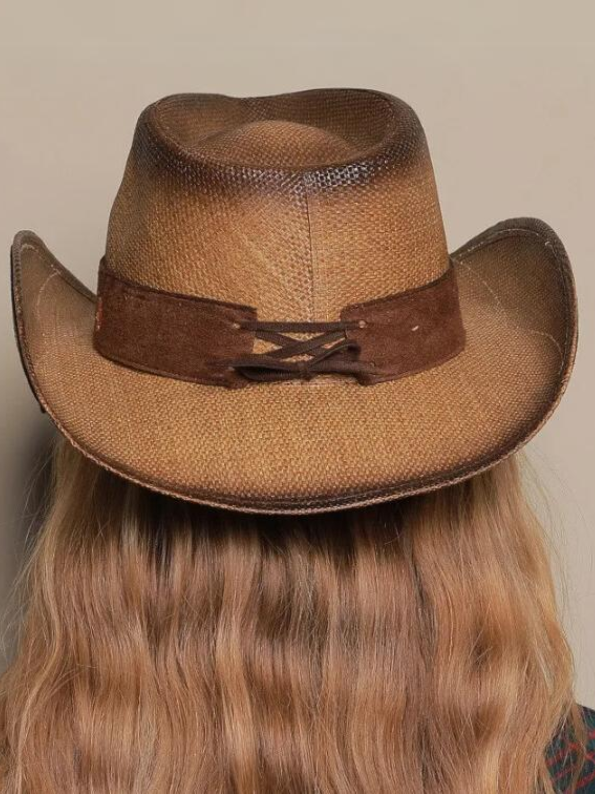 Women's Pink Flower Burnt Edge Cowgirl Hat
