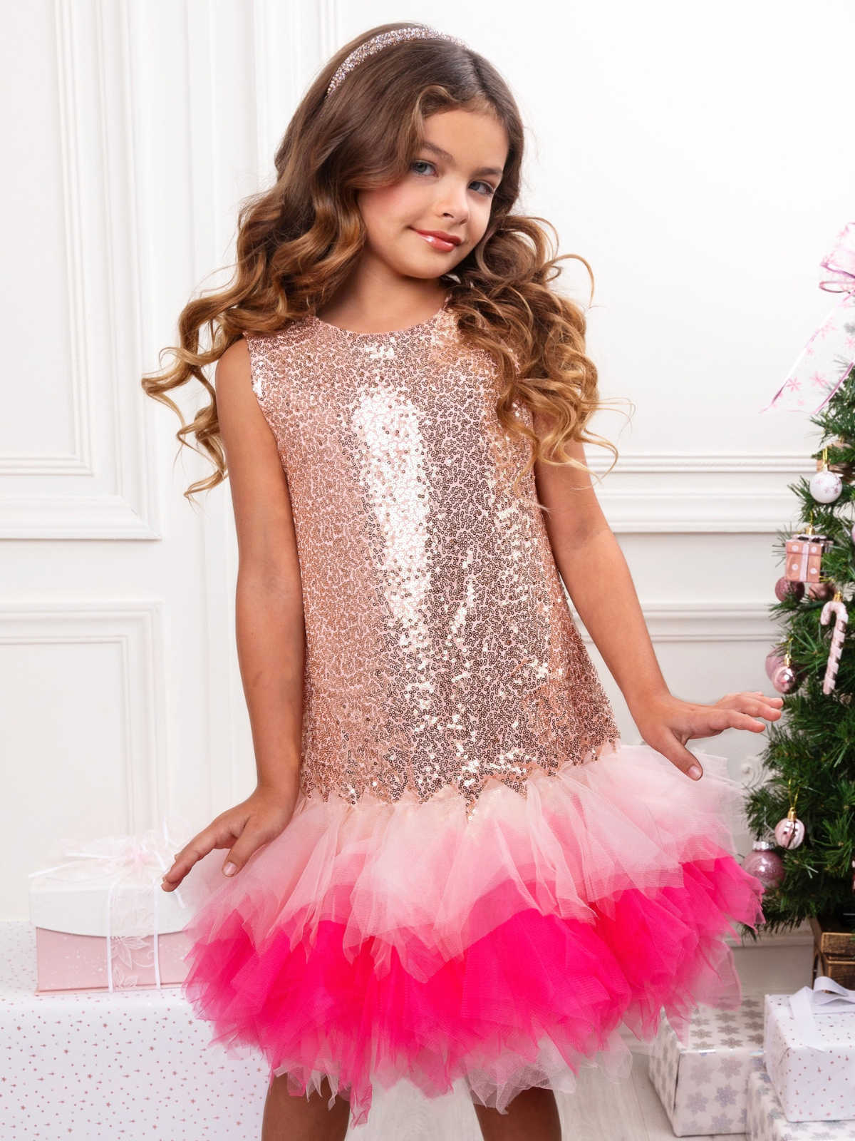 Rose Gold Sequin Tulle Party Dress – Mia Belle Girls