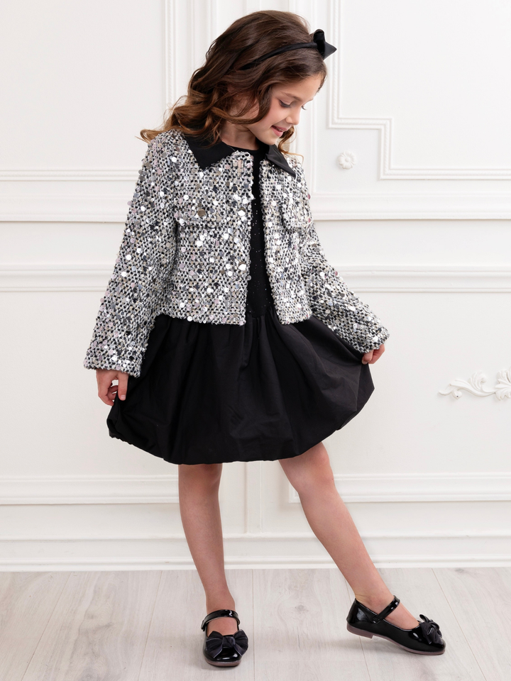 Sparkle & Shine Sequin Jacket and Dress Set