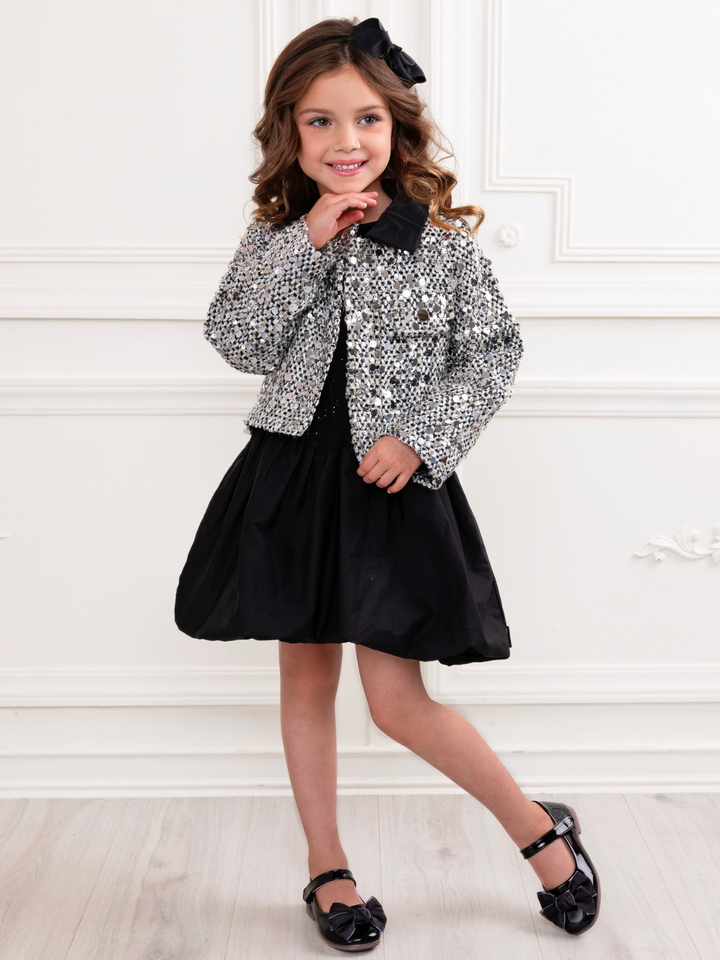 Sparkle & Shine Sequin Jacket and Dress Set