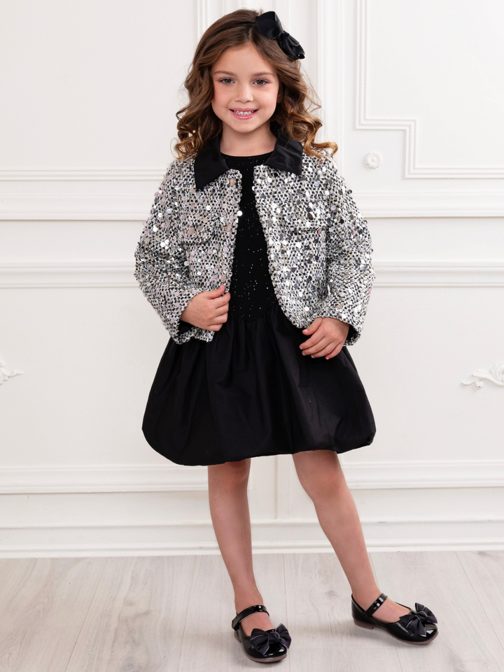 Sparkle & Shine Sequin Jacket and Dress Set