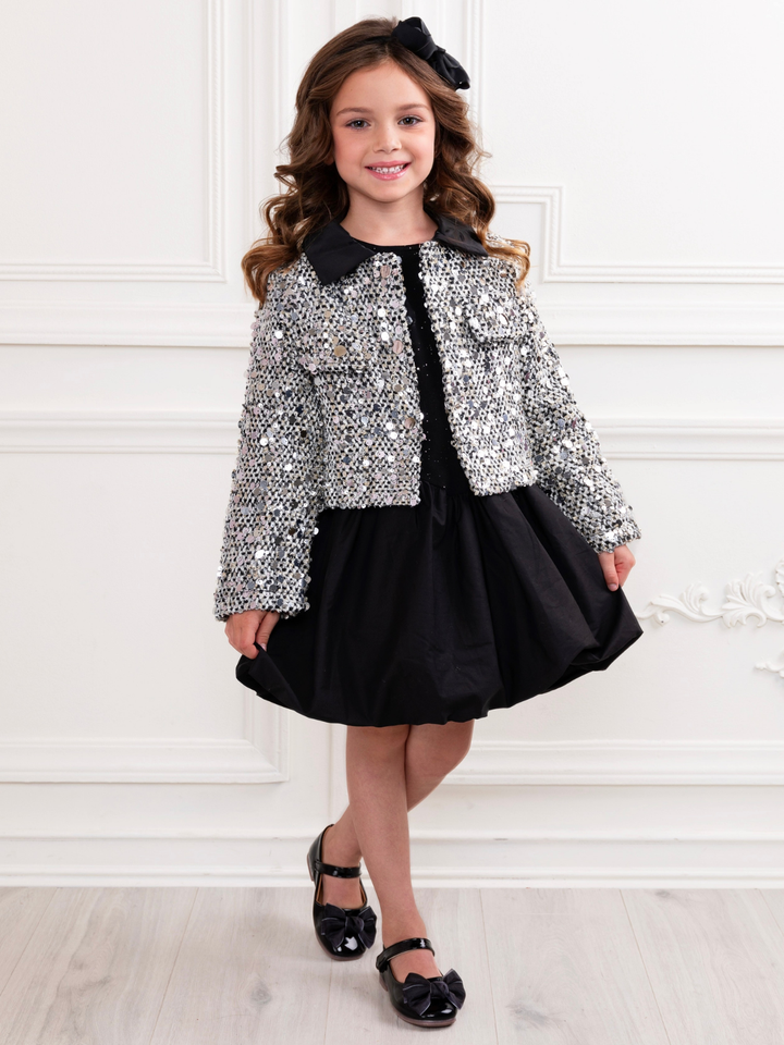 Sparkle & Shine Sequin Jacket and Dress Set