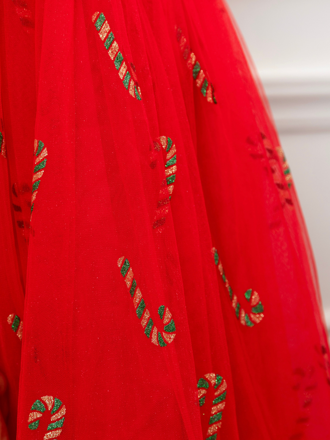 Candy Cane Sparkle Red Tulle Christmas Dress