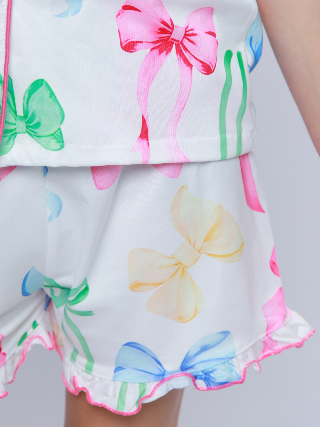 Playful Bow Print Pajama Short Set Mia Belle Girls