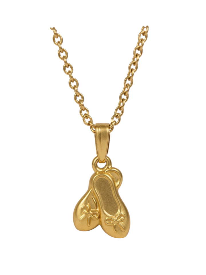 14k Gold Ballet Slipper Pendant Necklace