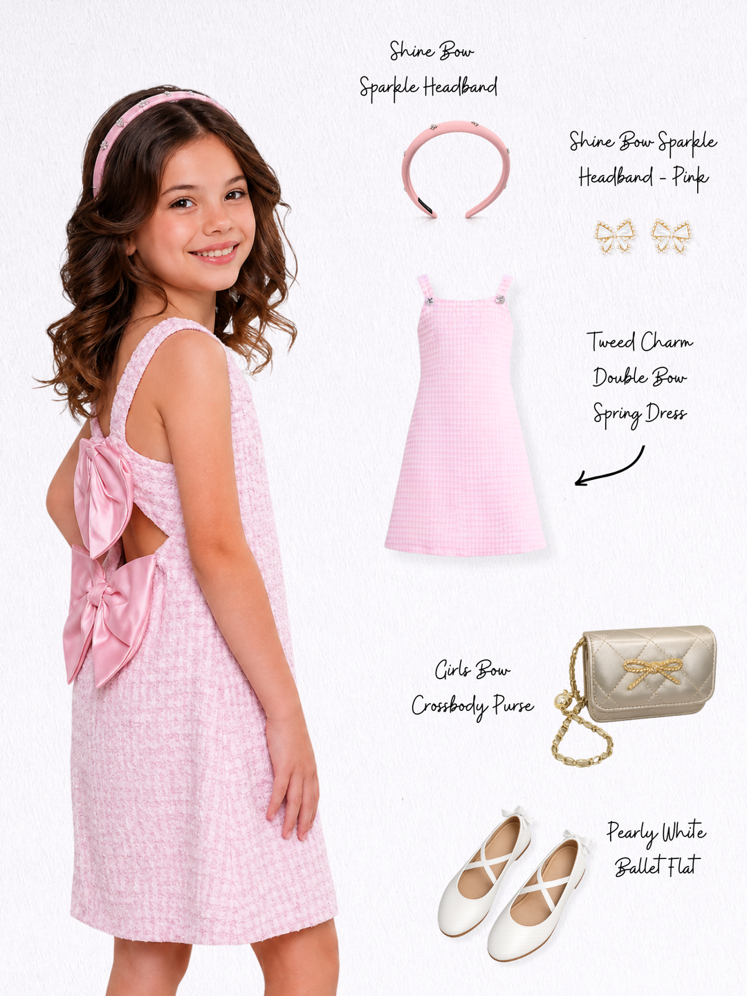 Girls Graduation Outfit | Double Bow Dress Complete Look 5-Piece Set Mia Belle Girls Girls Graduation Outfit | Double Bow Dress Complete Look 5-Piece Set Mia Belle Girls