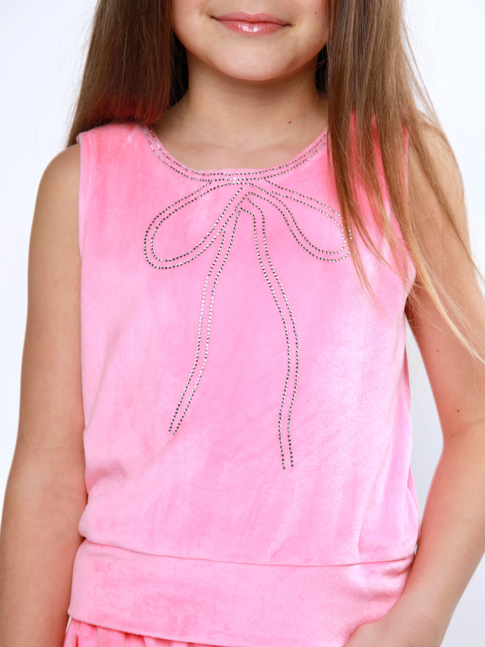 Dreamy Bow Velvet Tank Top and Short Set Mia Belle Girls