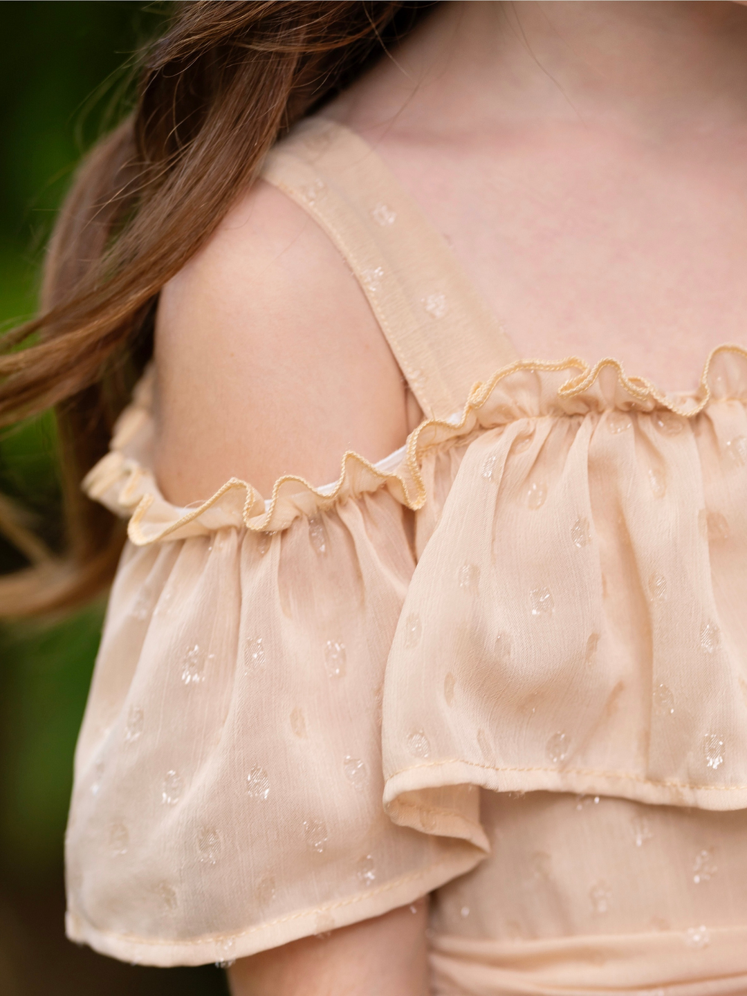 Golden Sands Ruffle Shoulder Sundress Beige / 6Y/6X Golden Sands Ruffle Shoulder Sundress Beige / 6Y/6X
