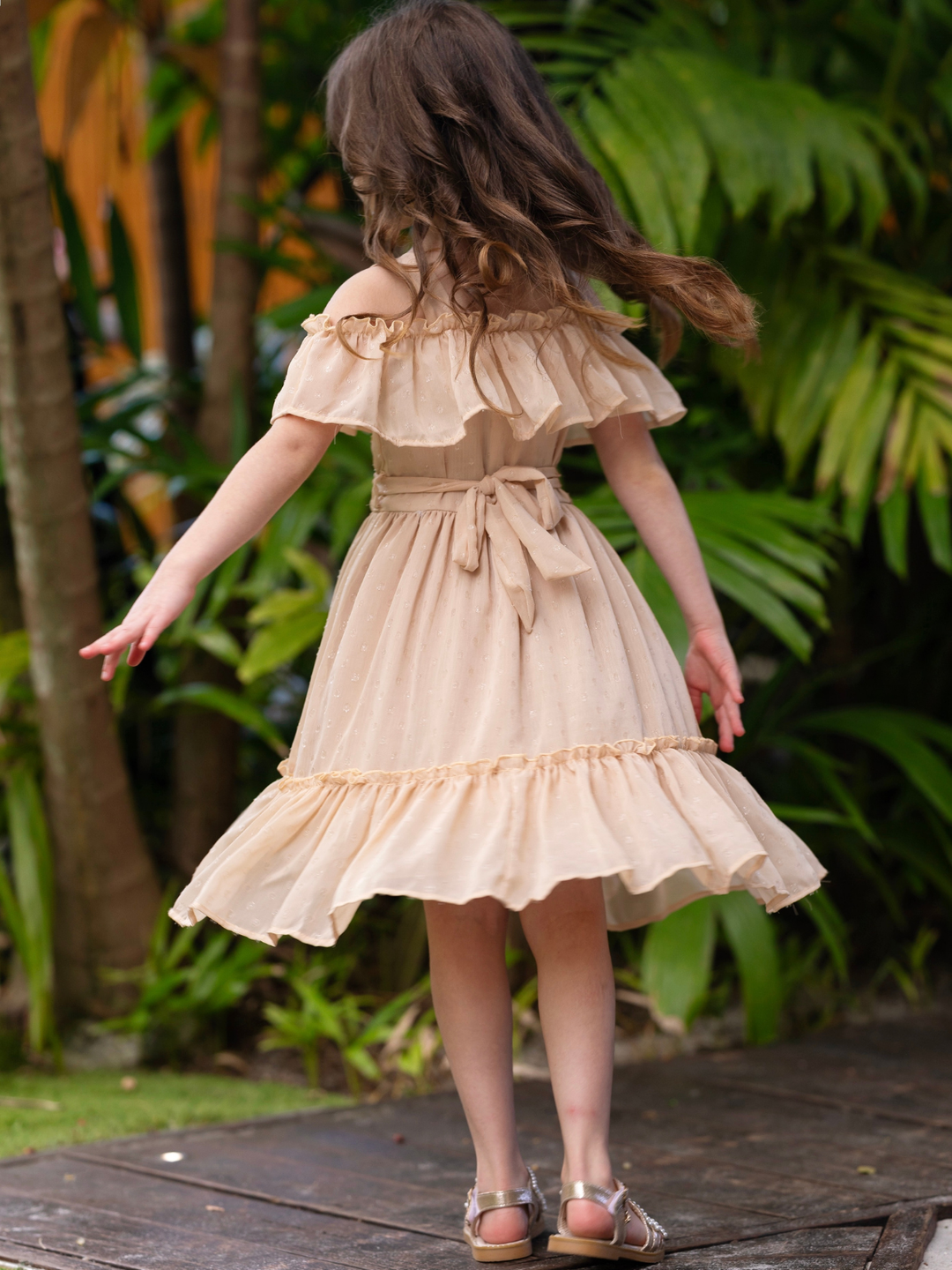Golden Sands Ruffle Shoulder Sundress