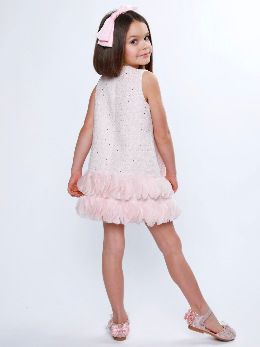 Elegant Pearl Tulle Ruffle Dress Mia Belle Girls