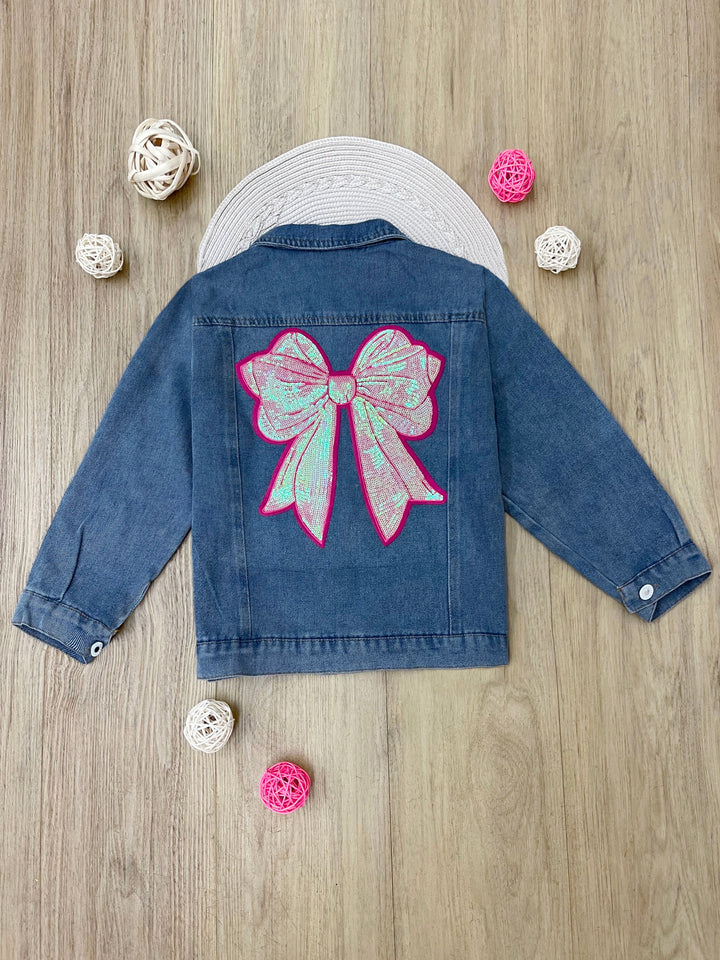 Ellaria Glam Bow Jean Jacket