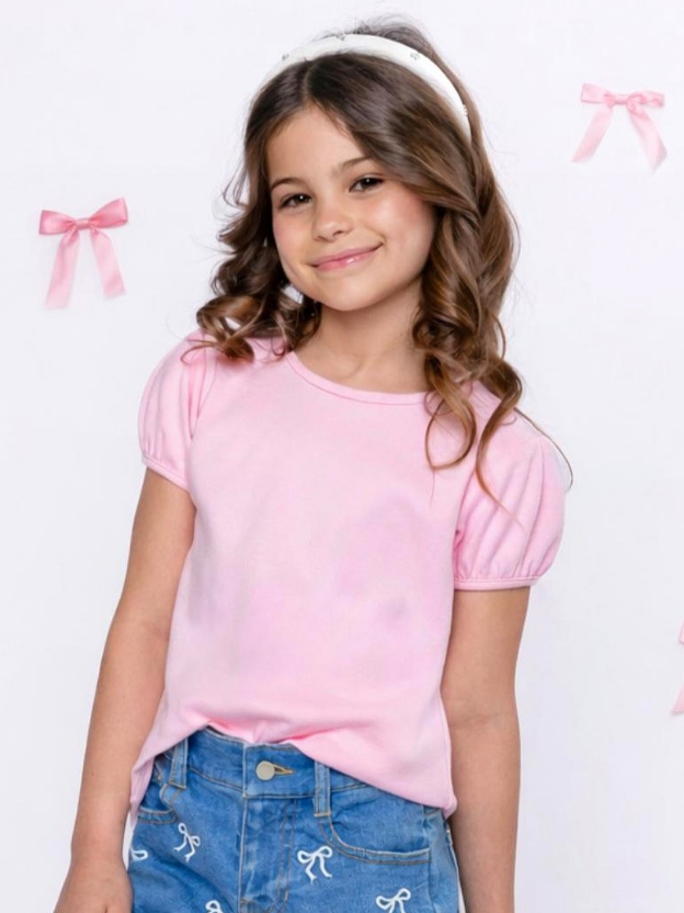 Everyday Puff Sleeve Essential Tee Mia Belle Girls