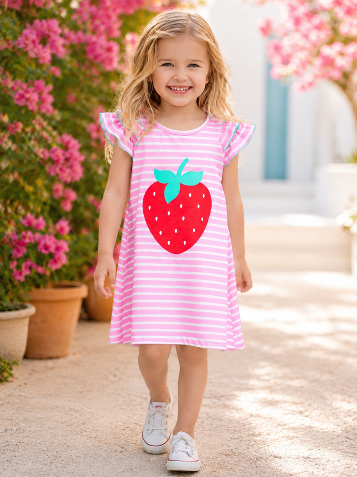 Strawberry Cutie Summer Dress and Purse Set Mia Belle Girls