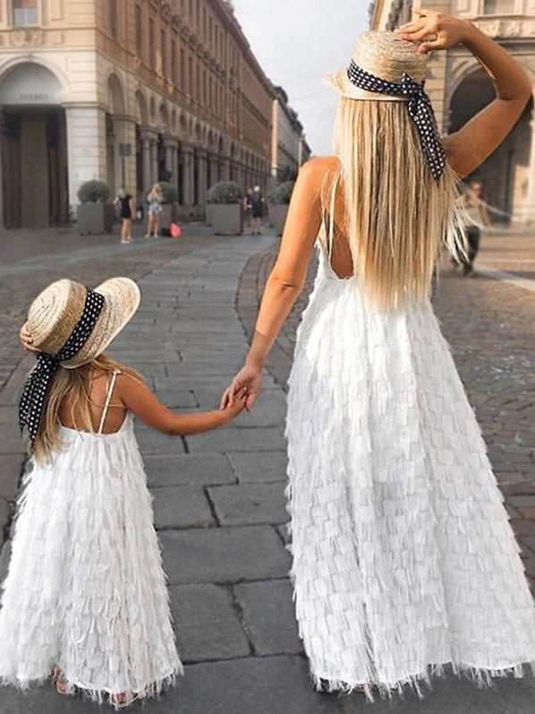 Mommy and Me Matching Angels White Maxi Dress White / 3T Mommy and Me Matching Angels White Maxi Dress White / 3T