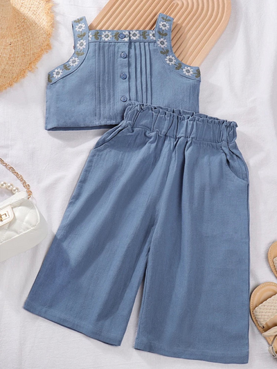 Mia Belle Girls Top And Wide Leg Pants Set | Girls Summer Outfits