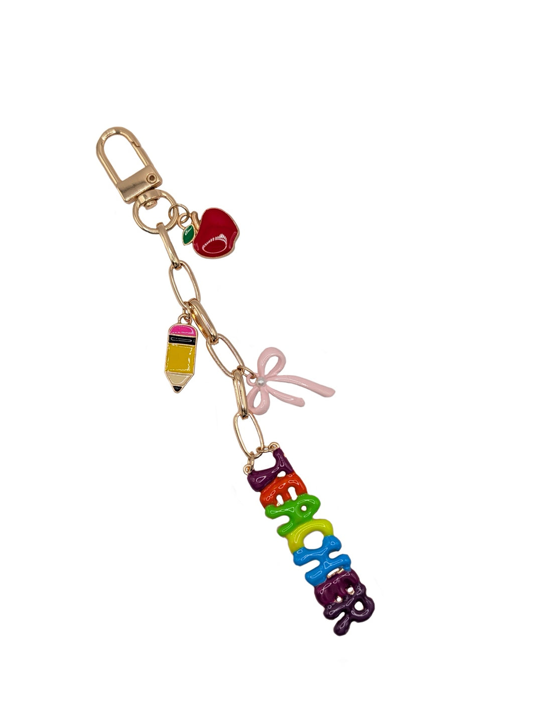 A+ Teacher Gold Chain Bag Charm