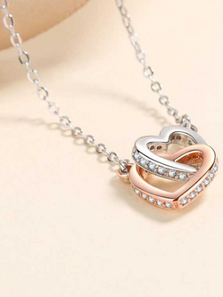 Mommy's Precious Gem Linked Heart Chain Necklace