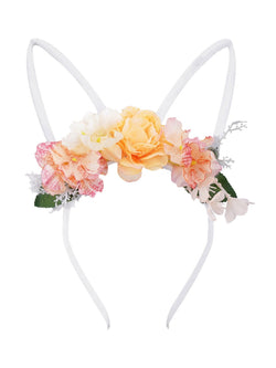 Whimsical Floral Bunny Ear Headband