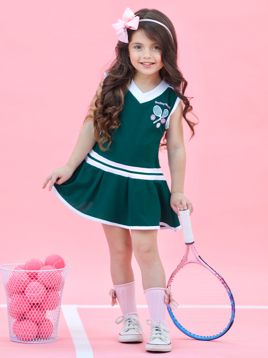 SmileyWorld Courtside Tennis Dress Mia Belle Girls SmileyWorld Courtside Tennis Dress Mia Belle Girls
