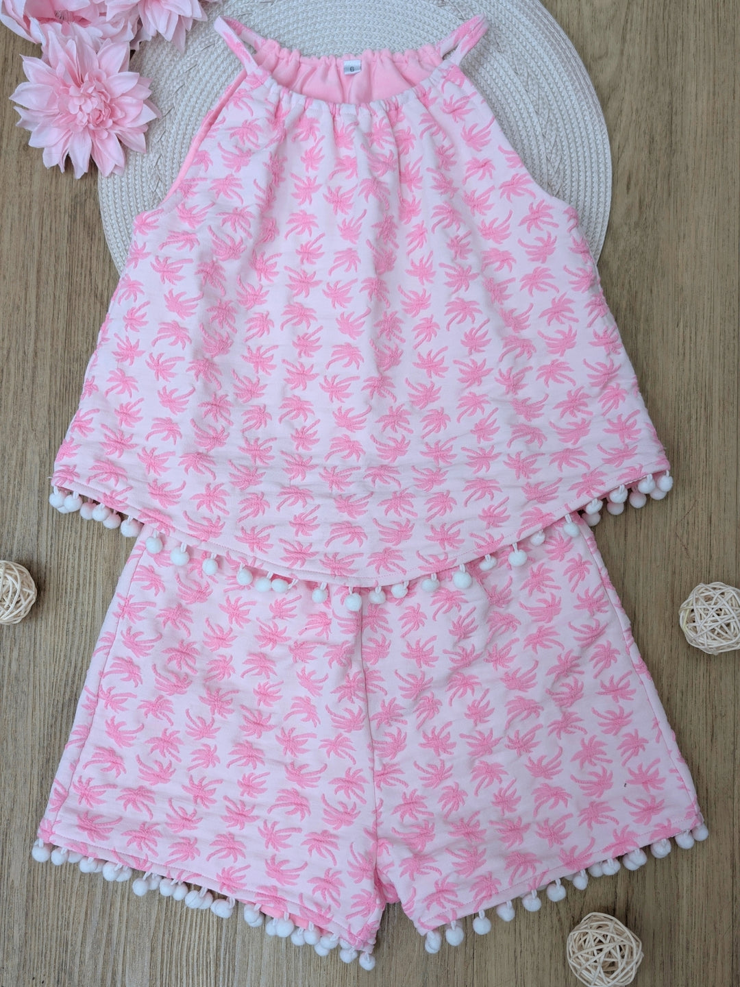 Sunny Daze Pom-Pom Tank and Short Set Mia Belle Girls