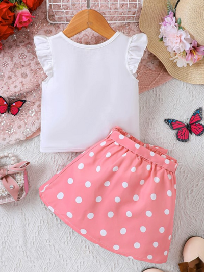 Polka Dot Heart Top And Skirt Set | Summer Outfits | Mia Belle Girls