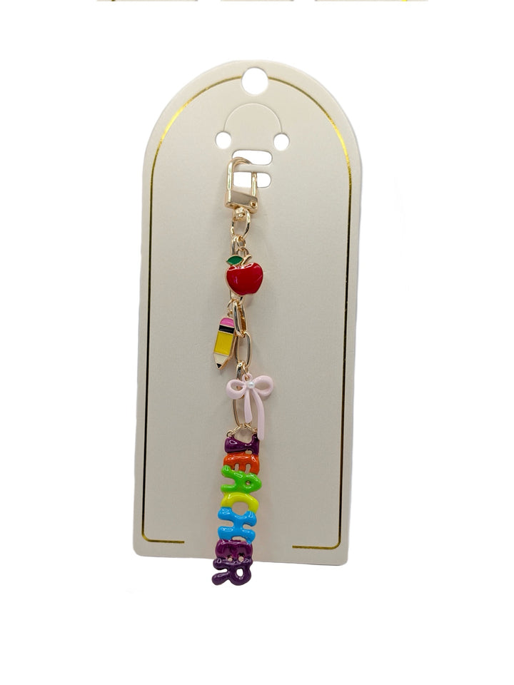 A+ Teacher Gold Chain Bag Charm