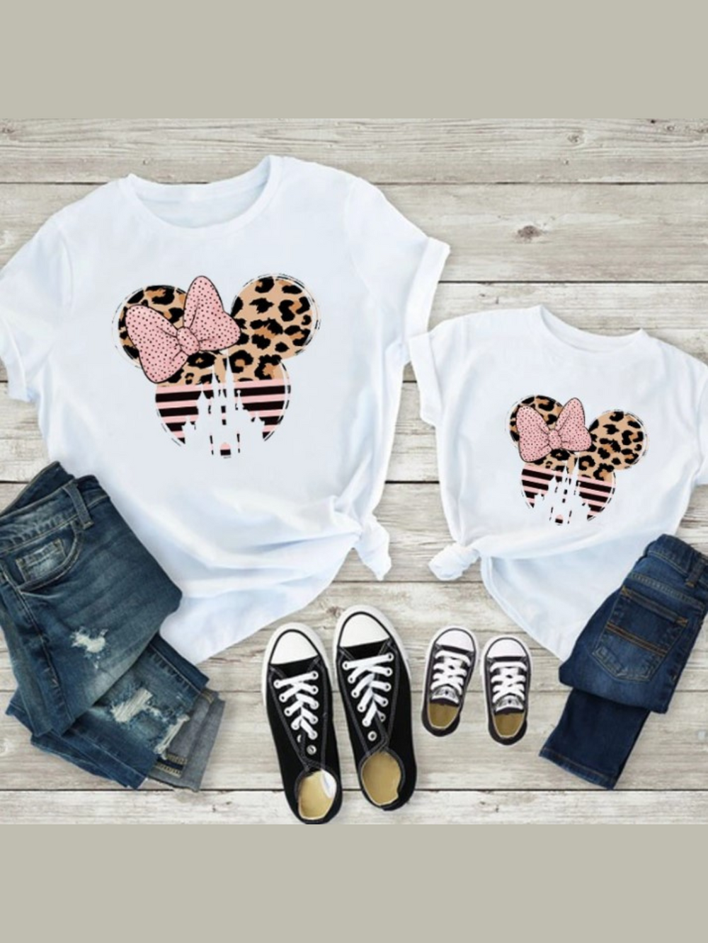 Mommy and Me Leopard Cartoon Mouse Tops – Mia Belle Girls