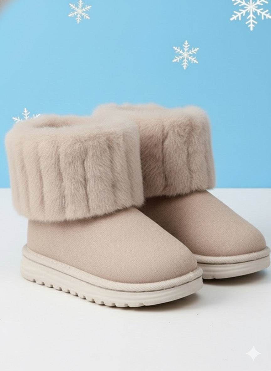 Cozy Taupe Faux Fur-Lined Boots