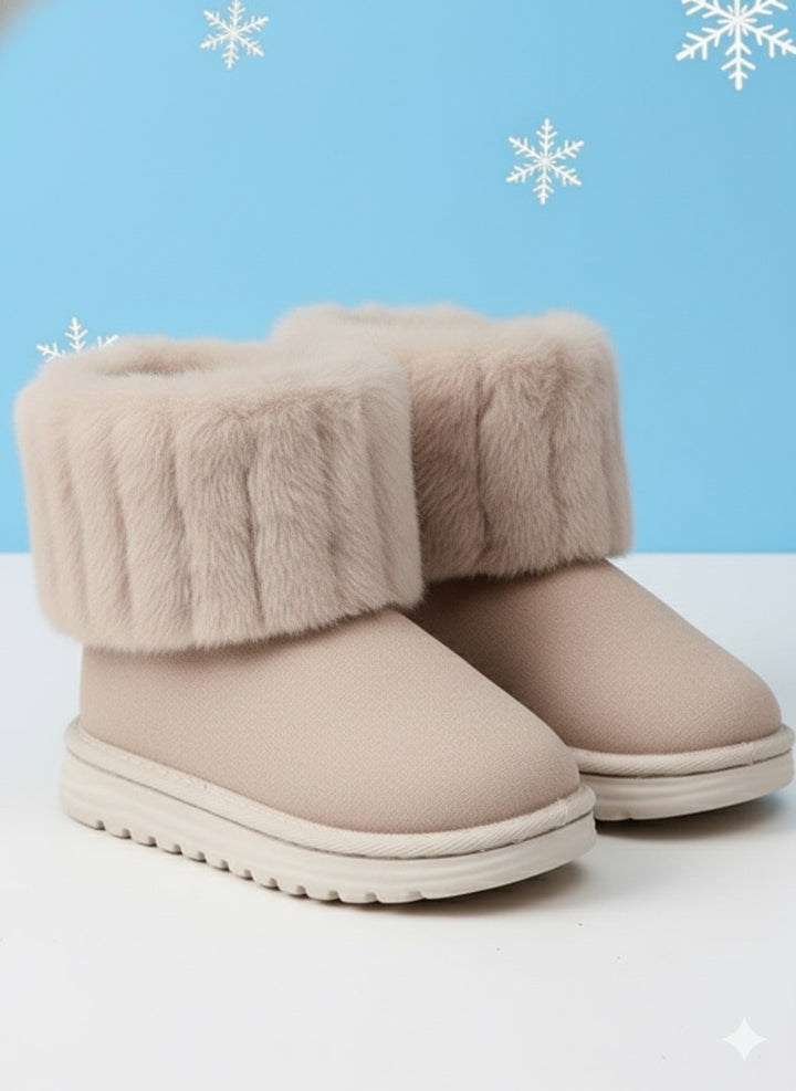 Cozy Taupe Faux Fur-Lined Boots
