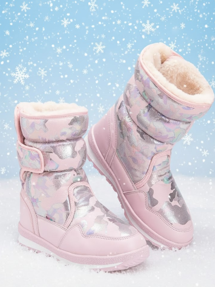 Brave The Cold Metallic Camo Boots by Liv and Mia