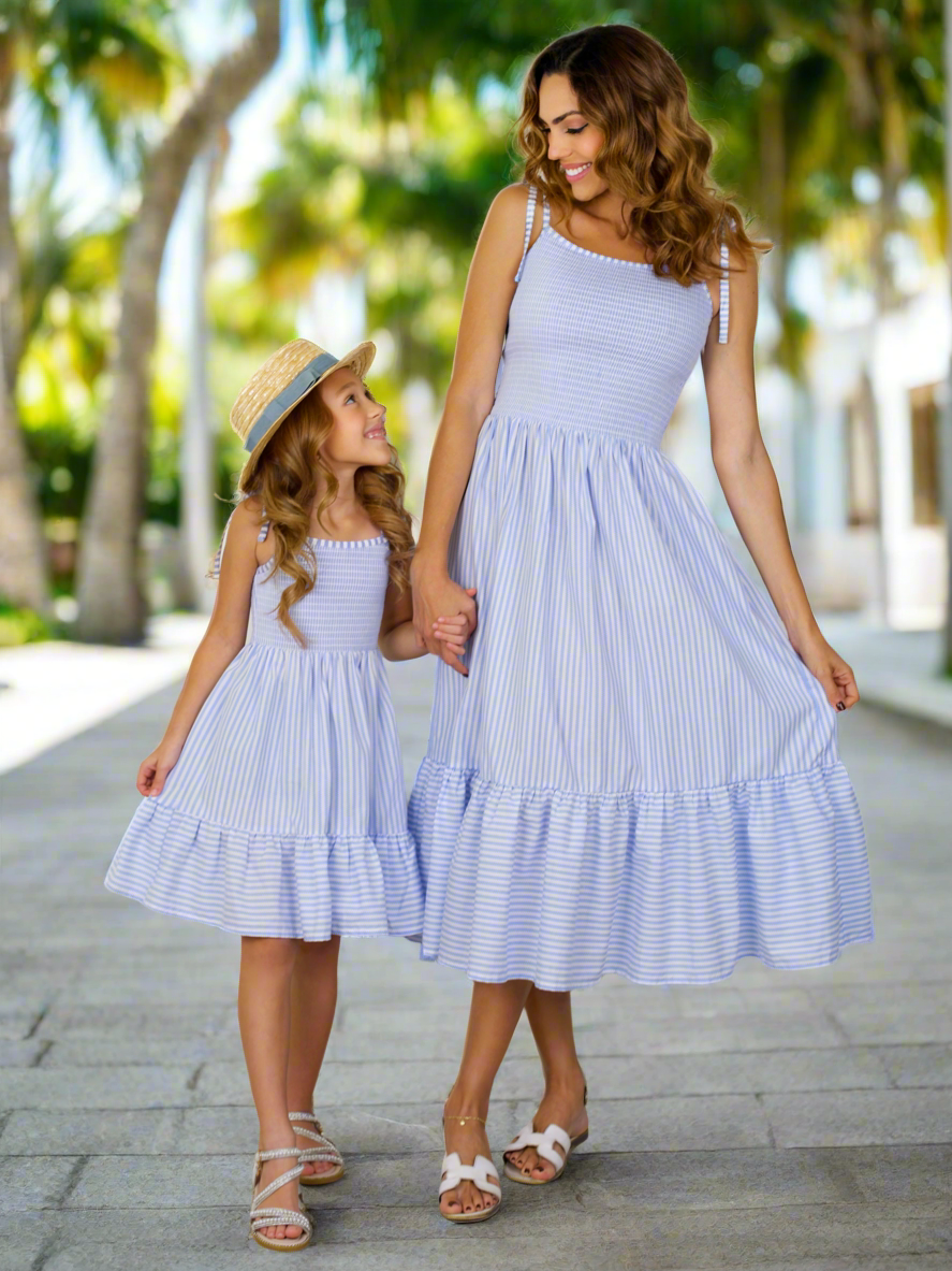 Ocean Breeze Smocked Midi Dress | Mommy & Me Styles | Mia Belle Girls Ocean Breeze Smocked Midi Dress | Mommy & Me Styles | Mia Belle Girls