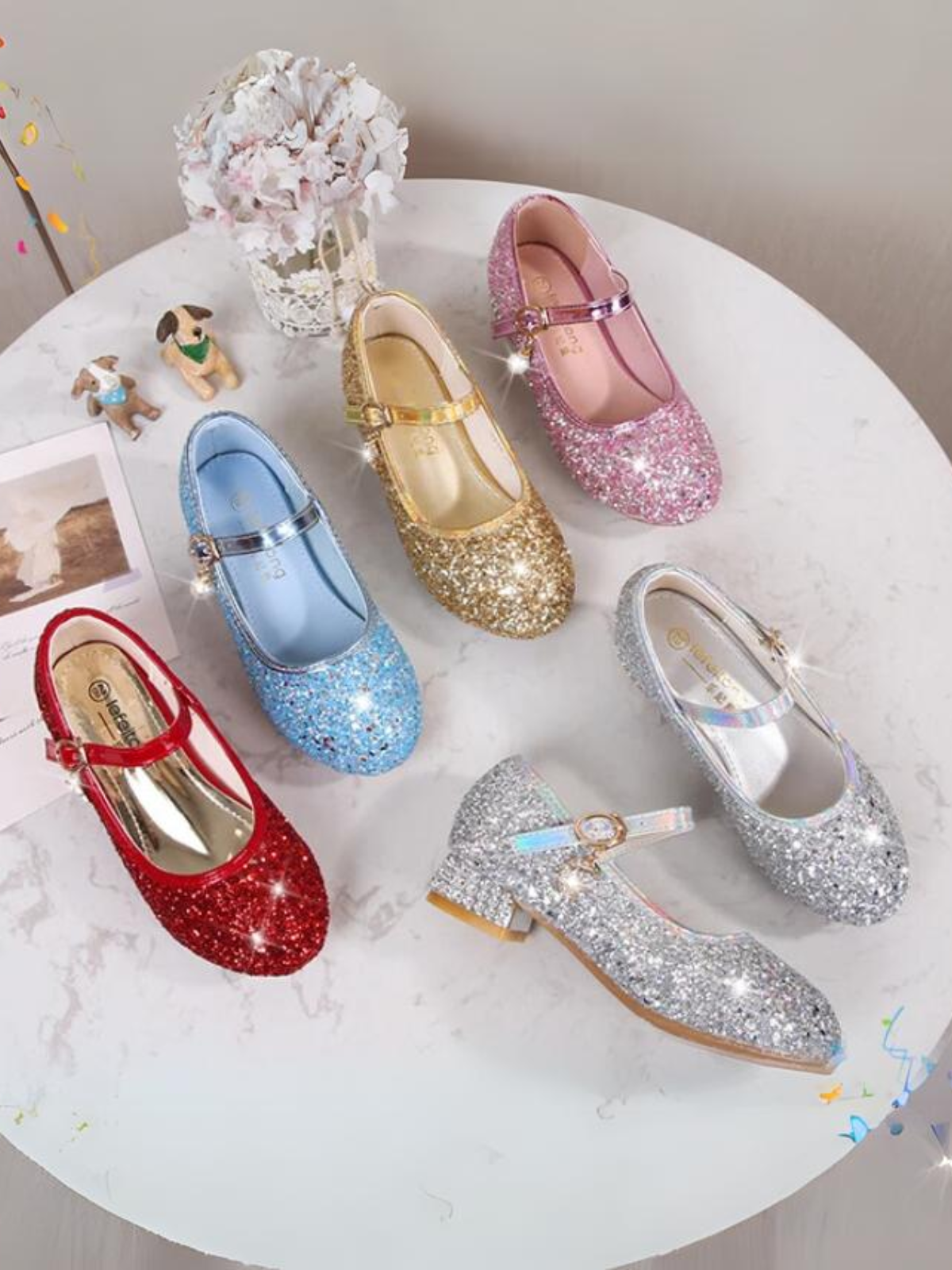 Fairytale Footwear Sequin Mary Jane Heels By Liv and Mia Red / 8 Fairytale Footwear Sequin Mary Jane Heels By Liv and Mia Red / 8