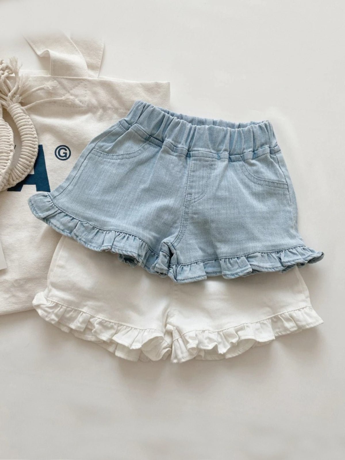 It’s A Lovely Day Ruffle Denim Shorts – Mia Belle Girls