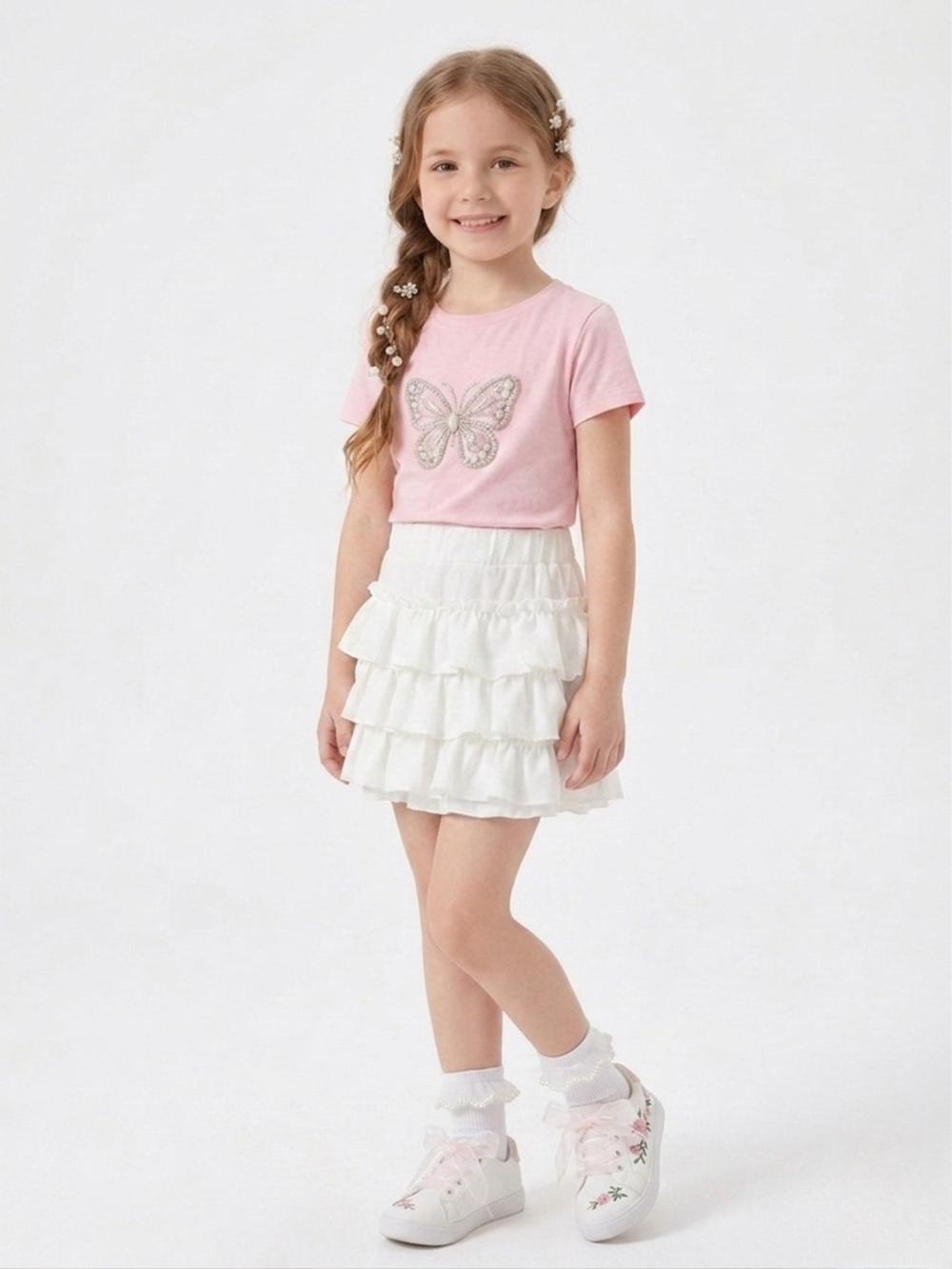 Ruffle Dreams Layered Pleated Skirt Mia Belle Girls