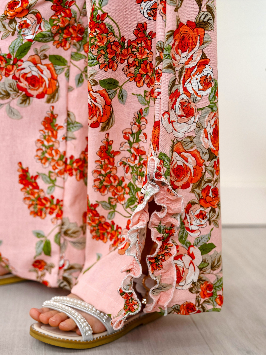 Blossom Garden One-Shoulder Top and Palazzo Pants Set Mia Belle Girls