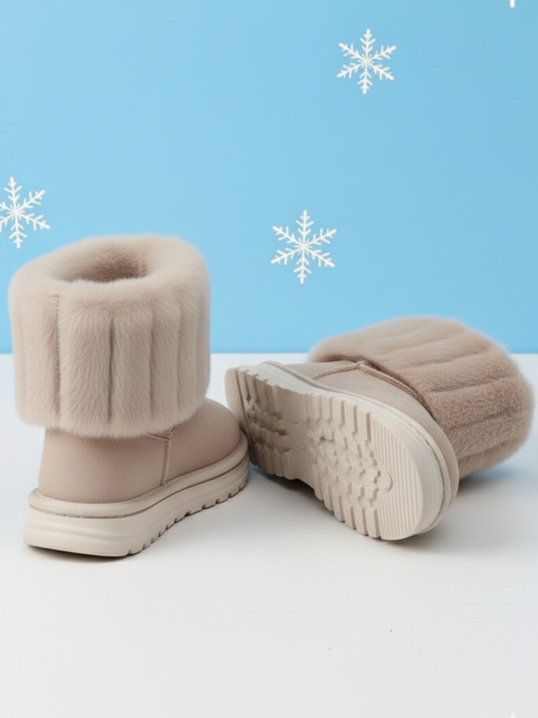 Cozy Taupe Faux Fur-Lined Boots