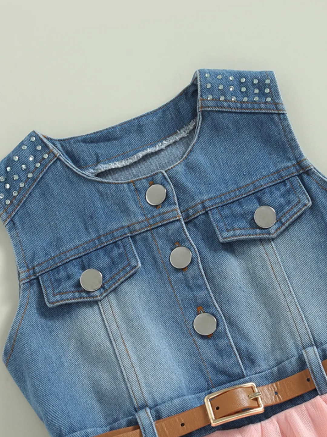 Mia Belle Girls Denim Tulle Tutu Dress | Girls Spring Dresses Mia Belle Girls Denim Tulle Tutu Dress | Girls Spring Dresses