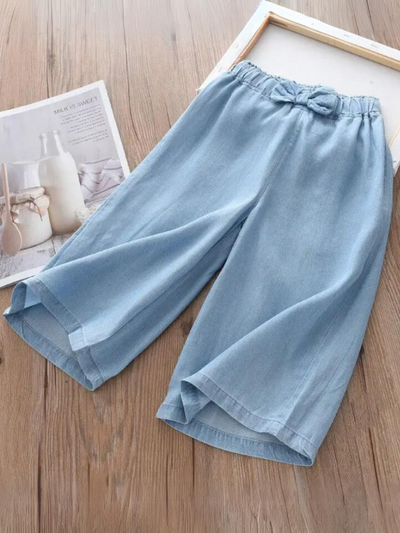 Mia Belle Girls Wide Leg Chambray Pants | Girls Spring Outfits