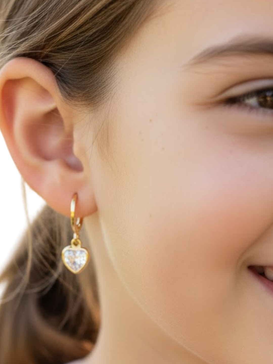 Golden Glow Heart Huggie Earrings