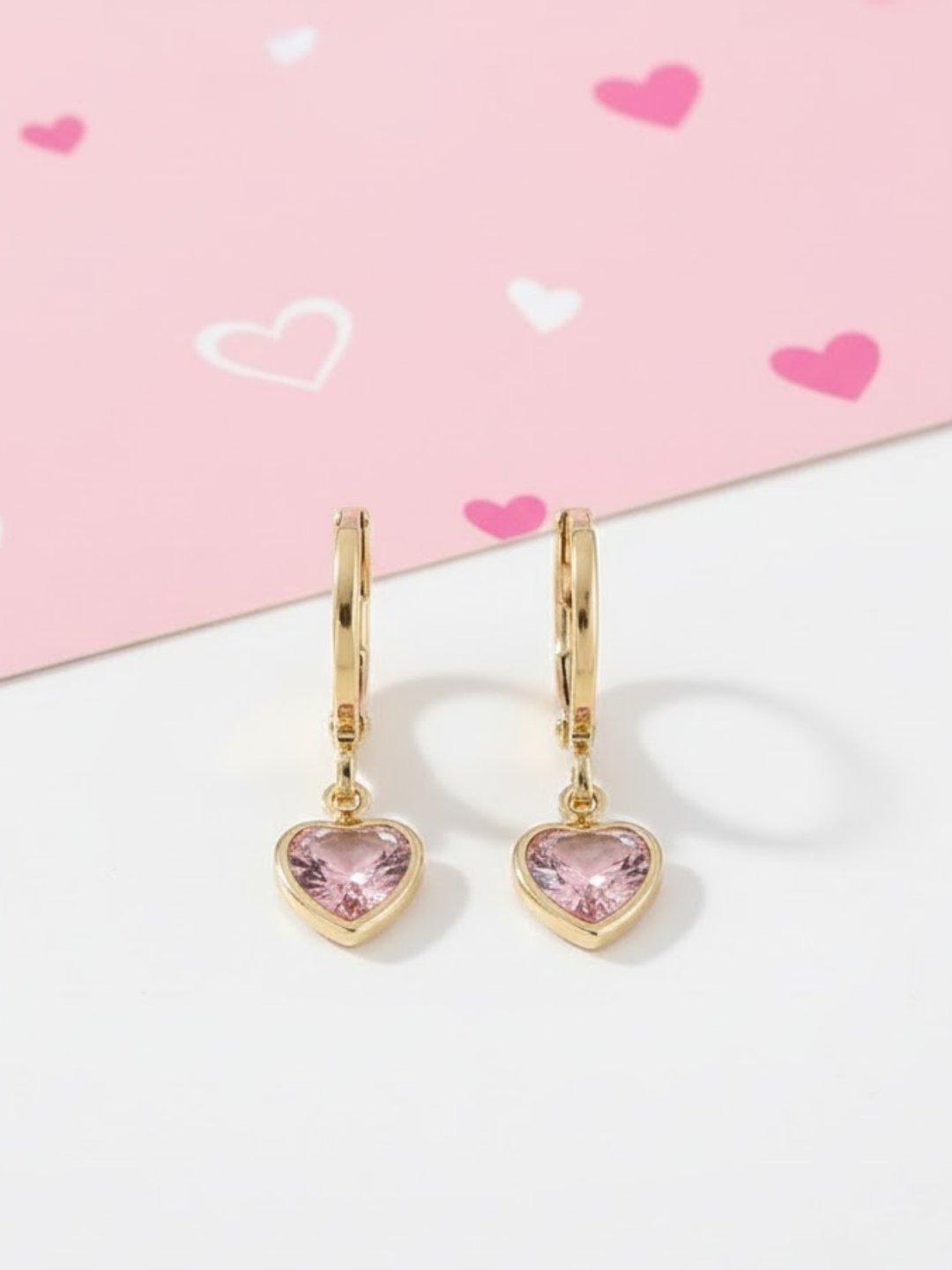 Golden Glow Heart Huggie Earrings