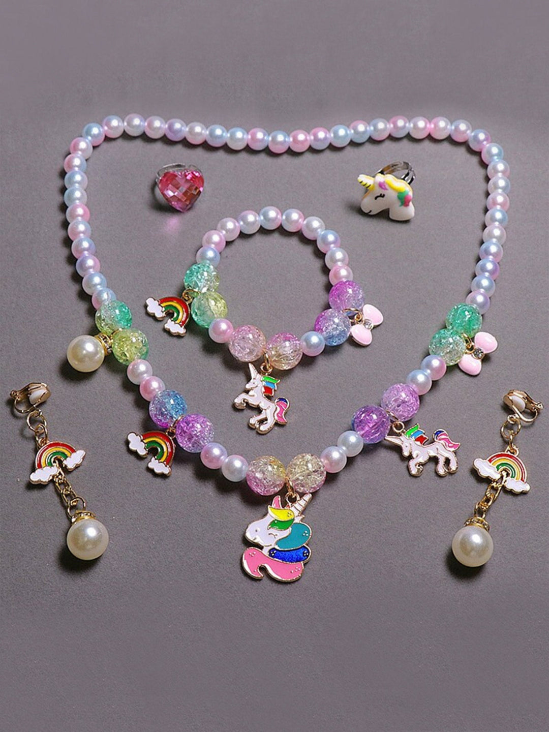 Simply Magic Unicorn Pearl Jewelry 6-Piece Set – Mia Belle Girls