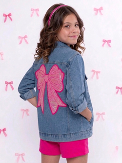 Ellaria Sequin Bow Denim Jacket