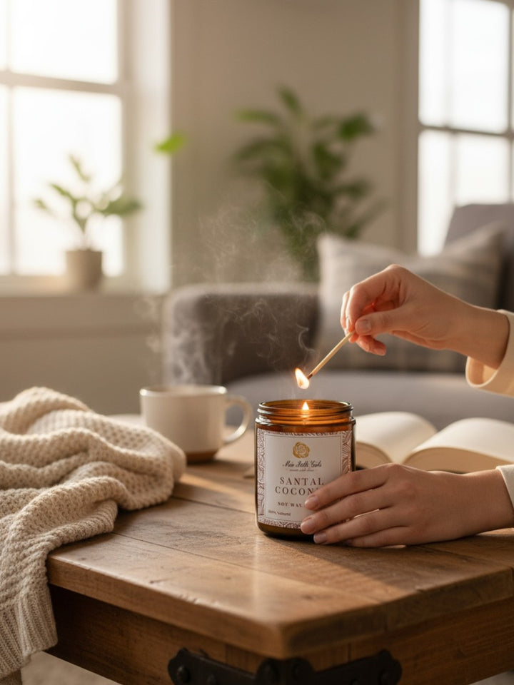 Santal and Coconut Handcrafted Natural Soy Wax Candle