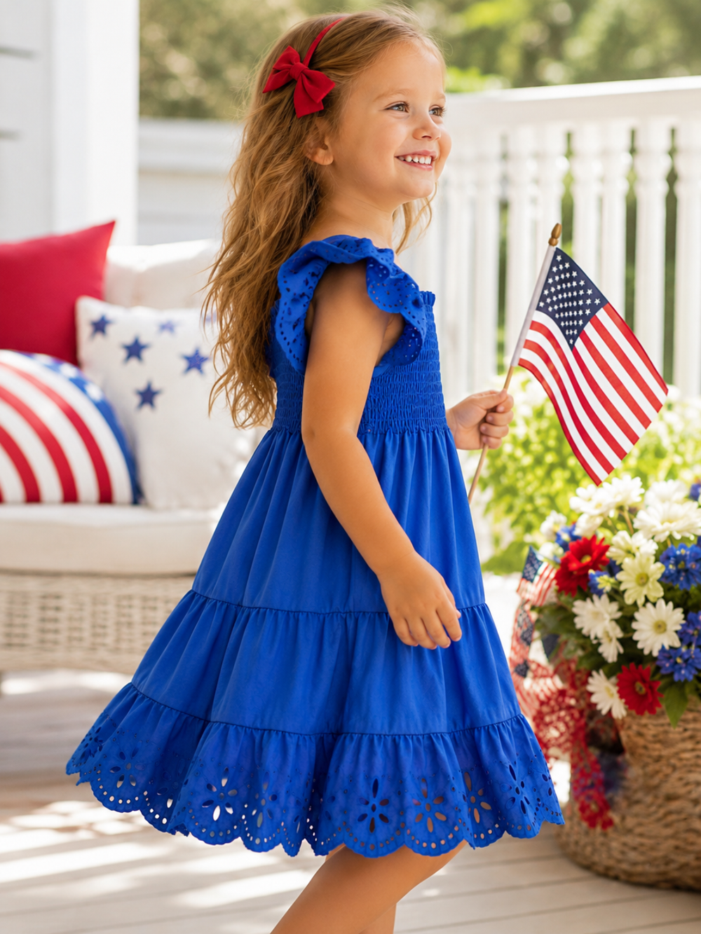 Girls Everyday Eyelet Smocked Dress Mia Belle Girls