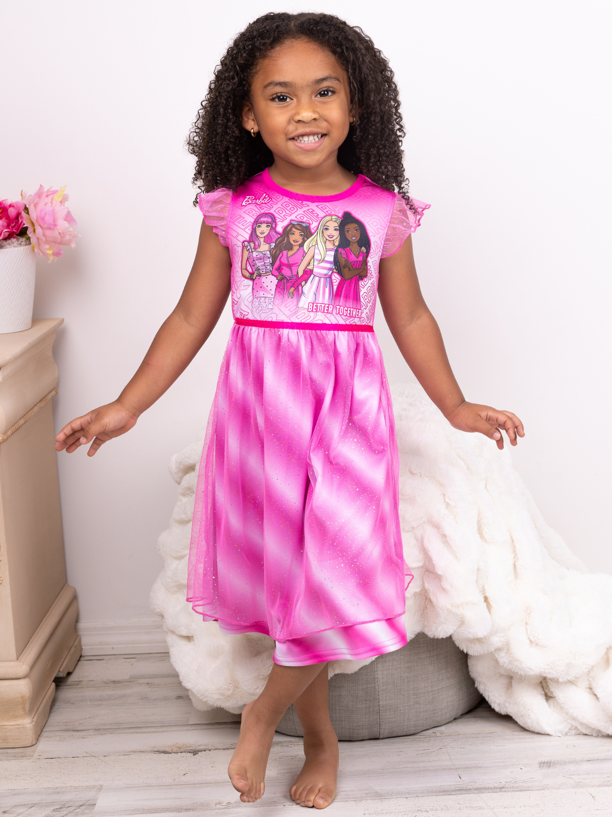 Mia Belle Girls Barbie Inspired Nightgown | Little Girls Pajamas