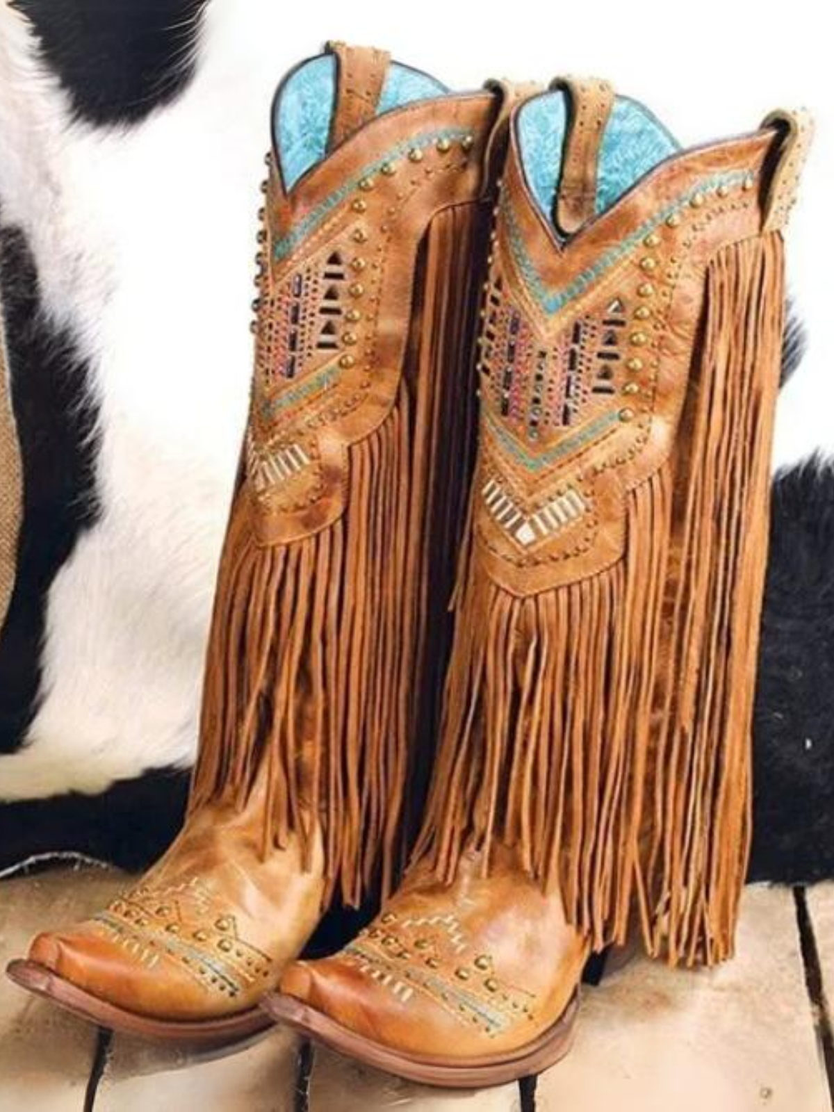 Women's Bohemian Fringe Cowgirl Boots
