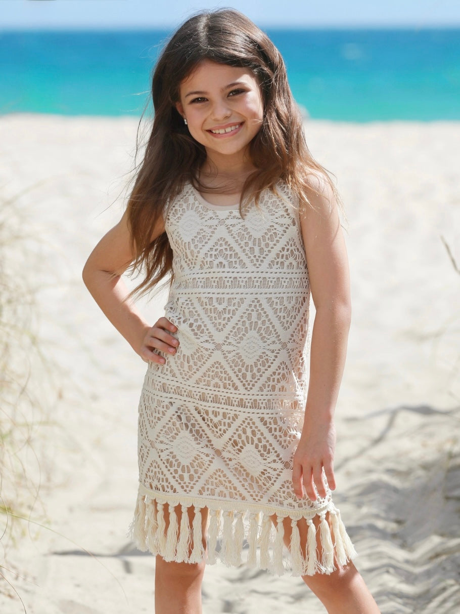 Boho Charm Crochet Fringe Dress Mia Belle Girls