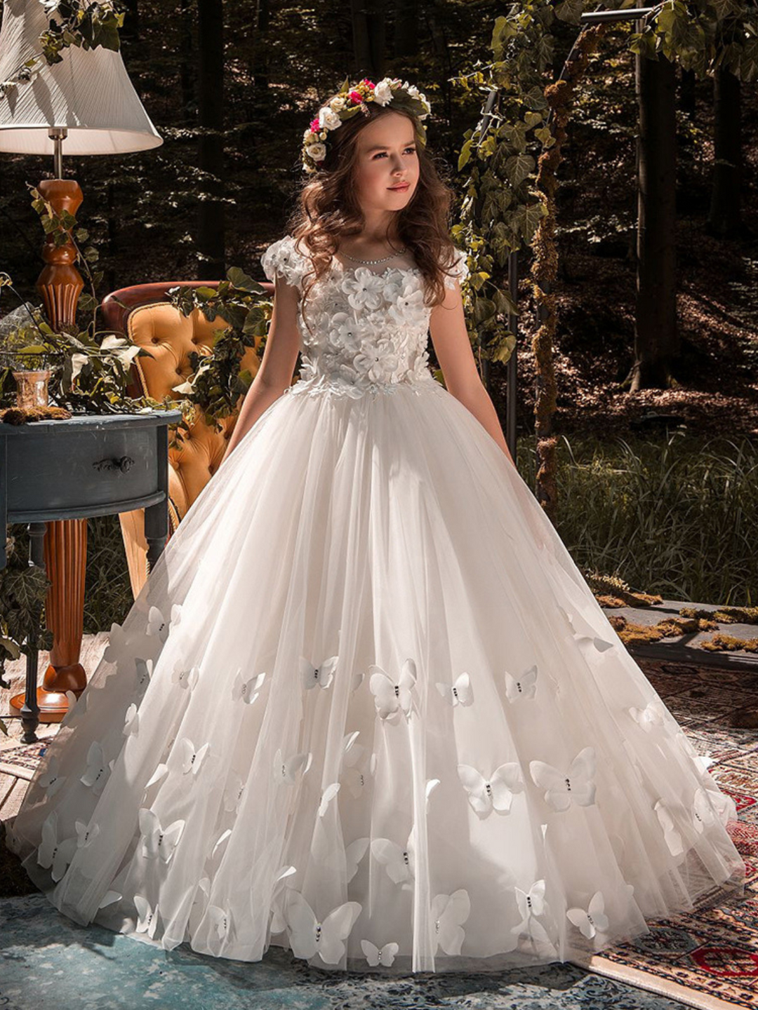 Lace Wedding Bohemian Communion Dress Girls Communion Dresses Boho