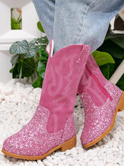 Western Mid-Calf Sparkle Cowgirl Boots